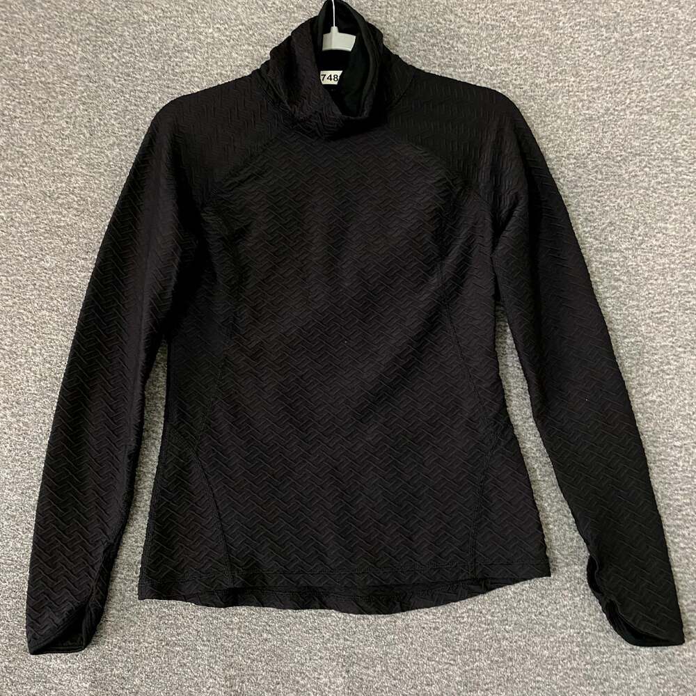 Lucy Women's Size XS Black Sleeve Long Textured Pullover Turtleneck  Sweater